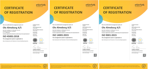 ISO certificeringer